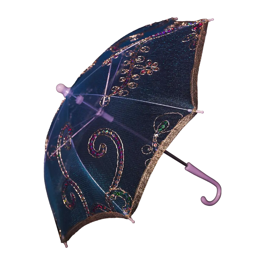 繡花傘-藍